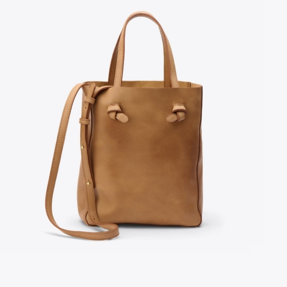 NISOLO Simone Convertible Shopper in Vachetta with Crossbody Strap Bag